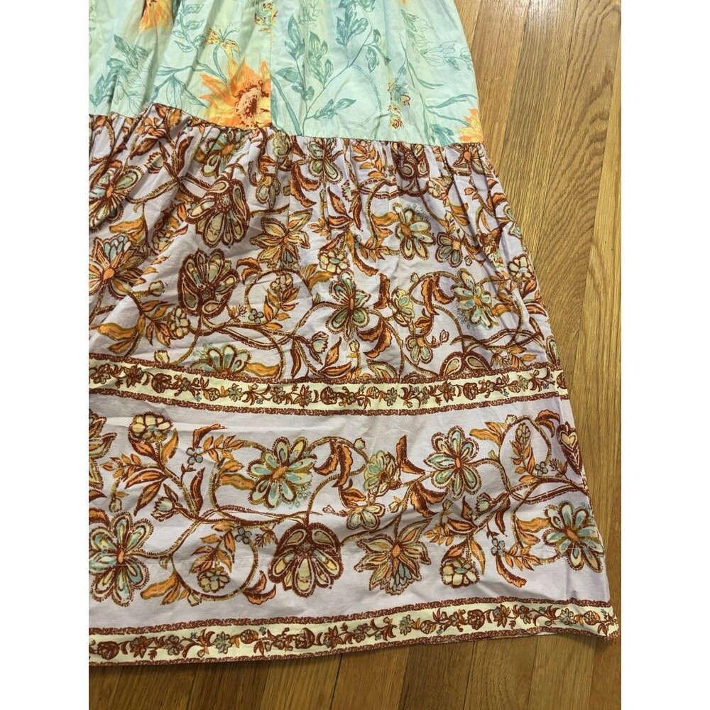 Free People Bluebell Lilac Floral Maxi Dress Bow Tie Strap Size XL Tiered - Picture 3 of 8